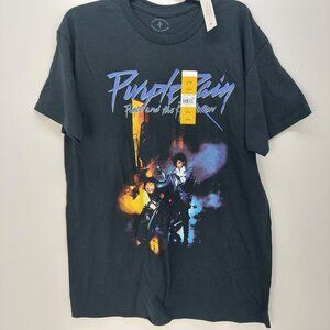 Prince Purple Rain Graphic Black T-Shirt Men's Large 100% Cotton Music Band READ